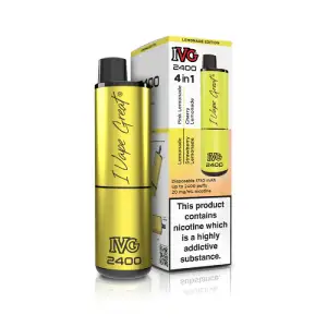 Lemonade Edition (4 in 1) IVG Bar Crystal 2400 Disposable Vape