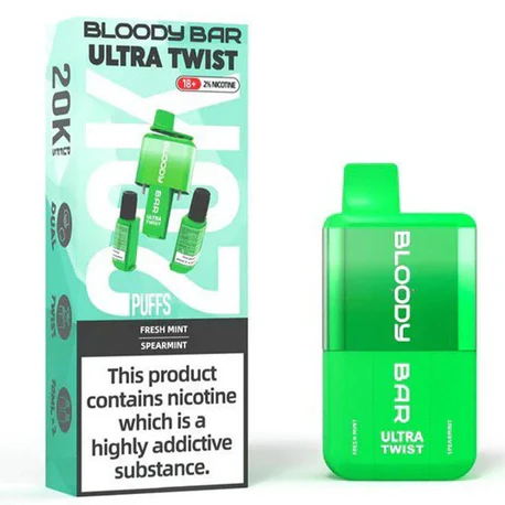 Fresh Mint / Spearmint Bloody Bar Ultra Twist 20K Disposable Vape 