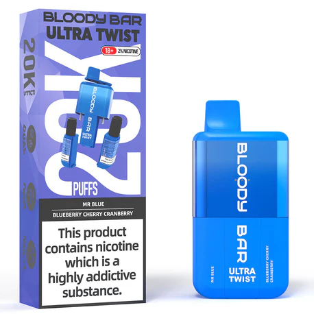 Mr Blue / Blueberry Cherry Cranberry Bloody Bar Ultra Twist 20K Disposable Vape 