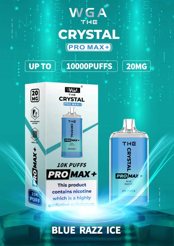 Blue Razz Ice by WGA Crystal Pro Max Plus 10000 Disposable Vape