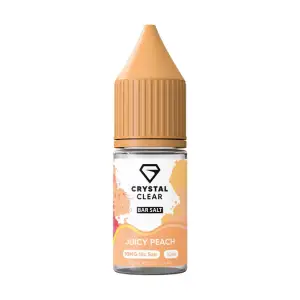 Juicy Peach Nic Salt E-Liquid by Crystal Clear Bar Salts 10ml - 10mg