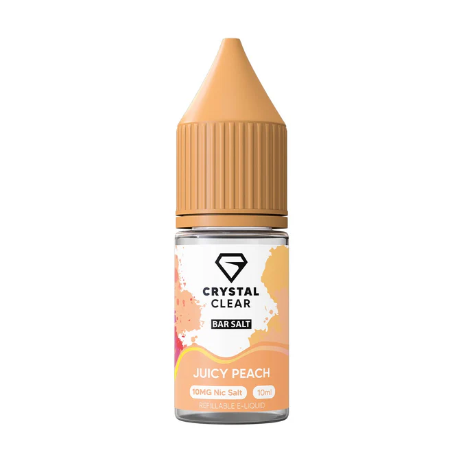 Juicy Peach Nic Salt E-Liquid by Crystal Clear Bar Salts 10ml