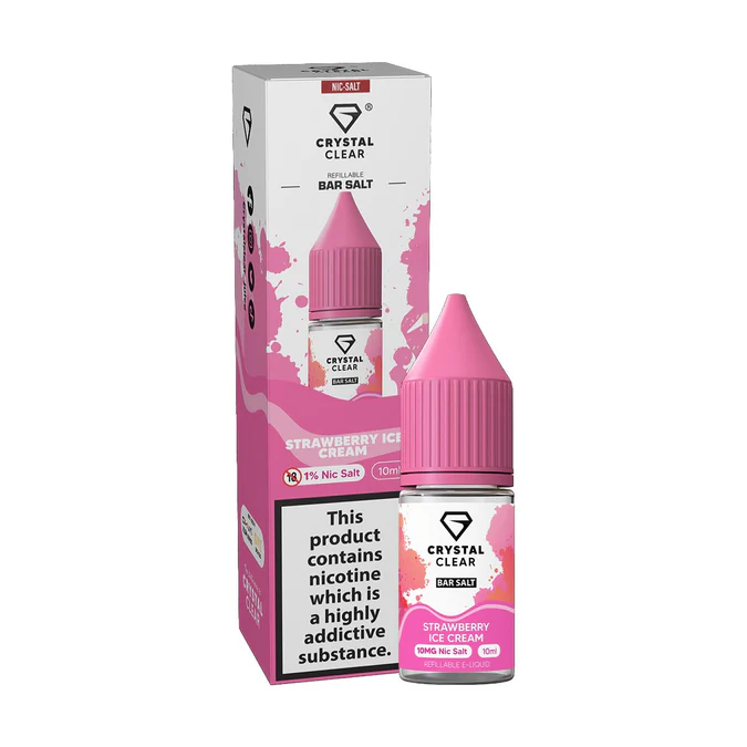 Strawberry Ice Cream Nic Salt E-Liquid by Crystal Clear Bar Salts 10ml - 10mg