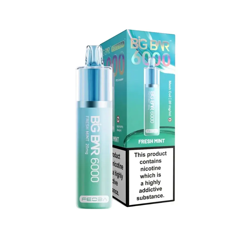 Fresh Mint Feoba Big Bar 6000 Disposable Vapes 