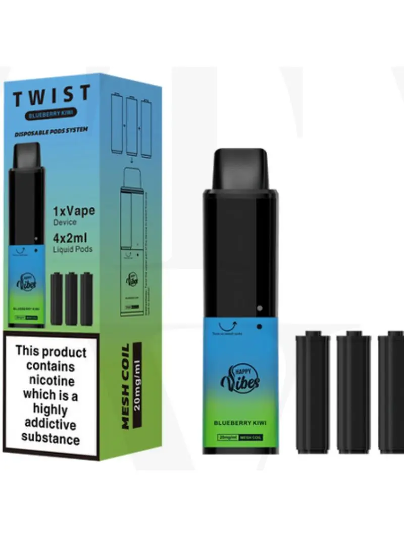  Blueberry Kiwi Happy Vibes Twist 2400 Disposable Vape