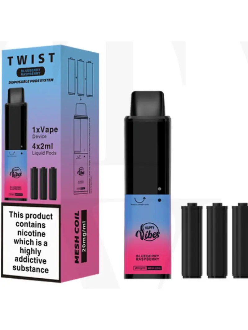 Blueberry Raspberry Happy Vibes Twist 2400 Disposable Vape 