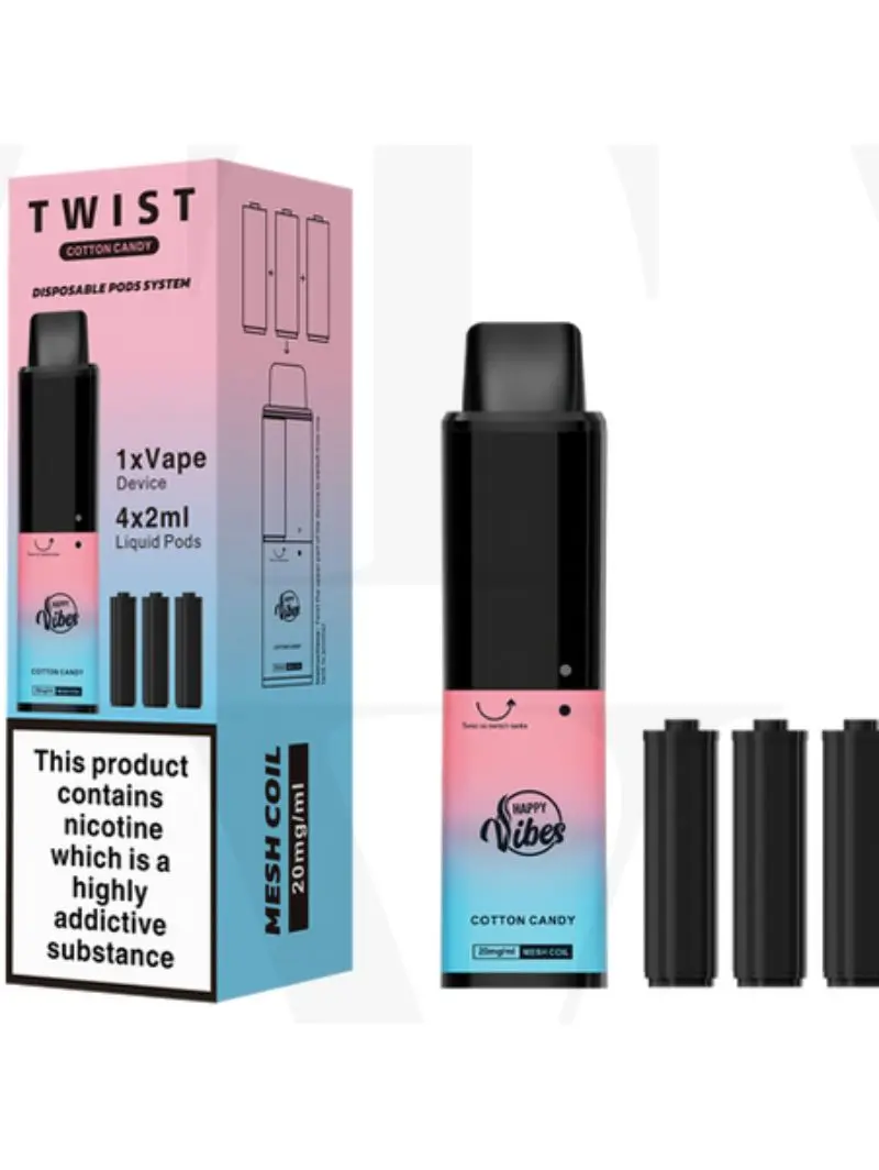  Cotton Candy Happy Vibes Twist 2400 Disposable Vape