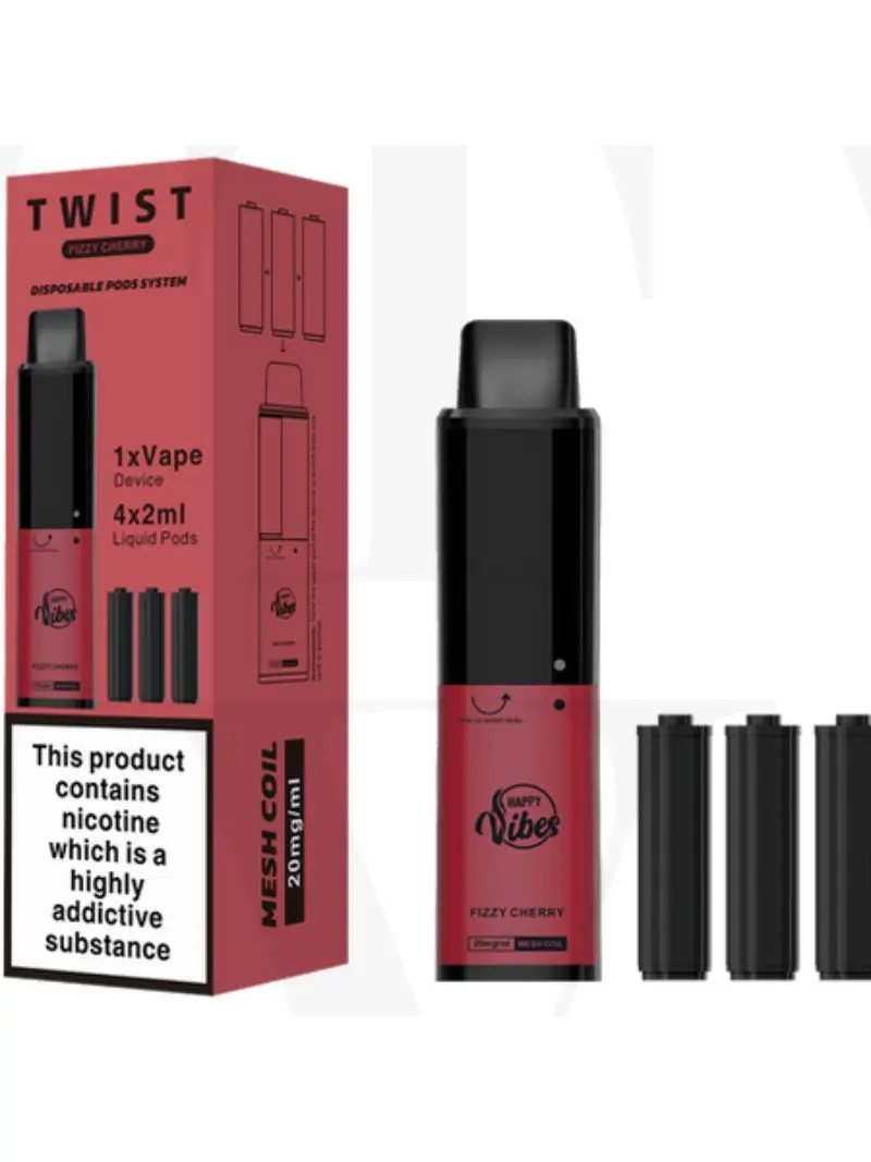  Fizzy Cherry Happy Vibes Twist 2400 Disposable Vape