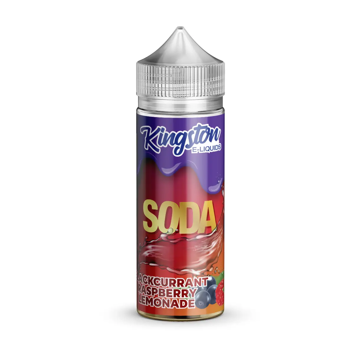 Blackcurrant Raspberry Lemonade Nic Salt E-Liquid by Kingston Soda 100ml 