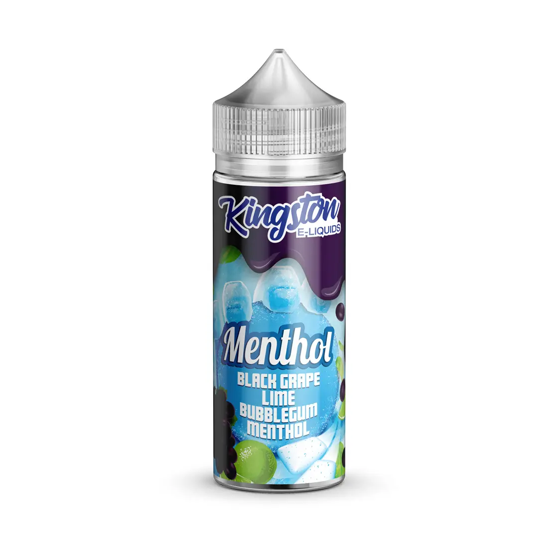 Black Grape Lime Bubblegum Menthol 100ml Shortfill E-Liquid by Kingston