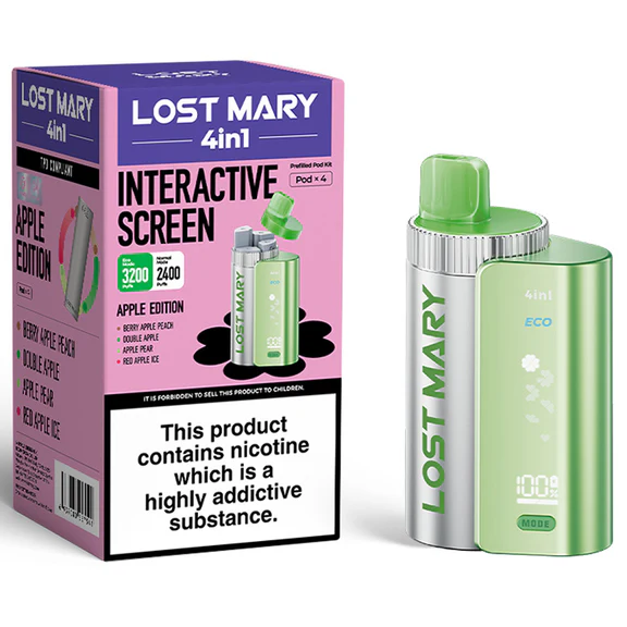 Apple Edition Lost Mary 4 in 1 3200 Puffs Disposable Vape Kit 