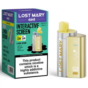 Lemon Edition Lost Mary 4 in 1 3200 Puffs Disposable Vape Kit 