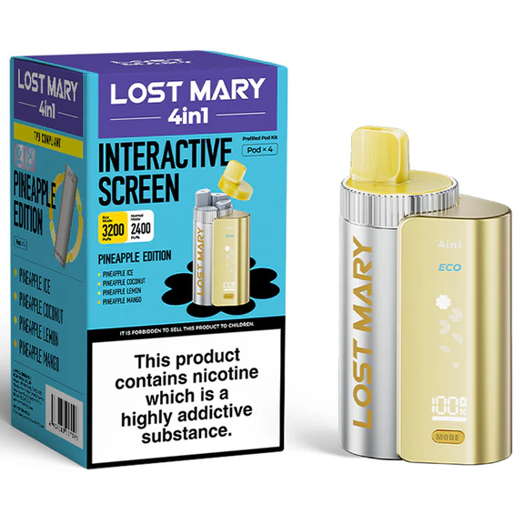 Pineapple Edition Lost Mary 4 in 1 3200 Puffs Disposable Vape Kit 