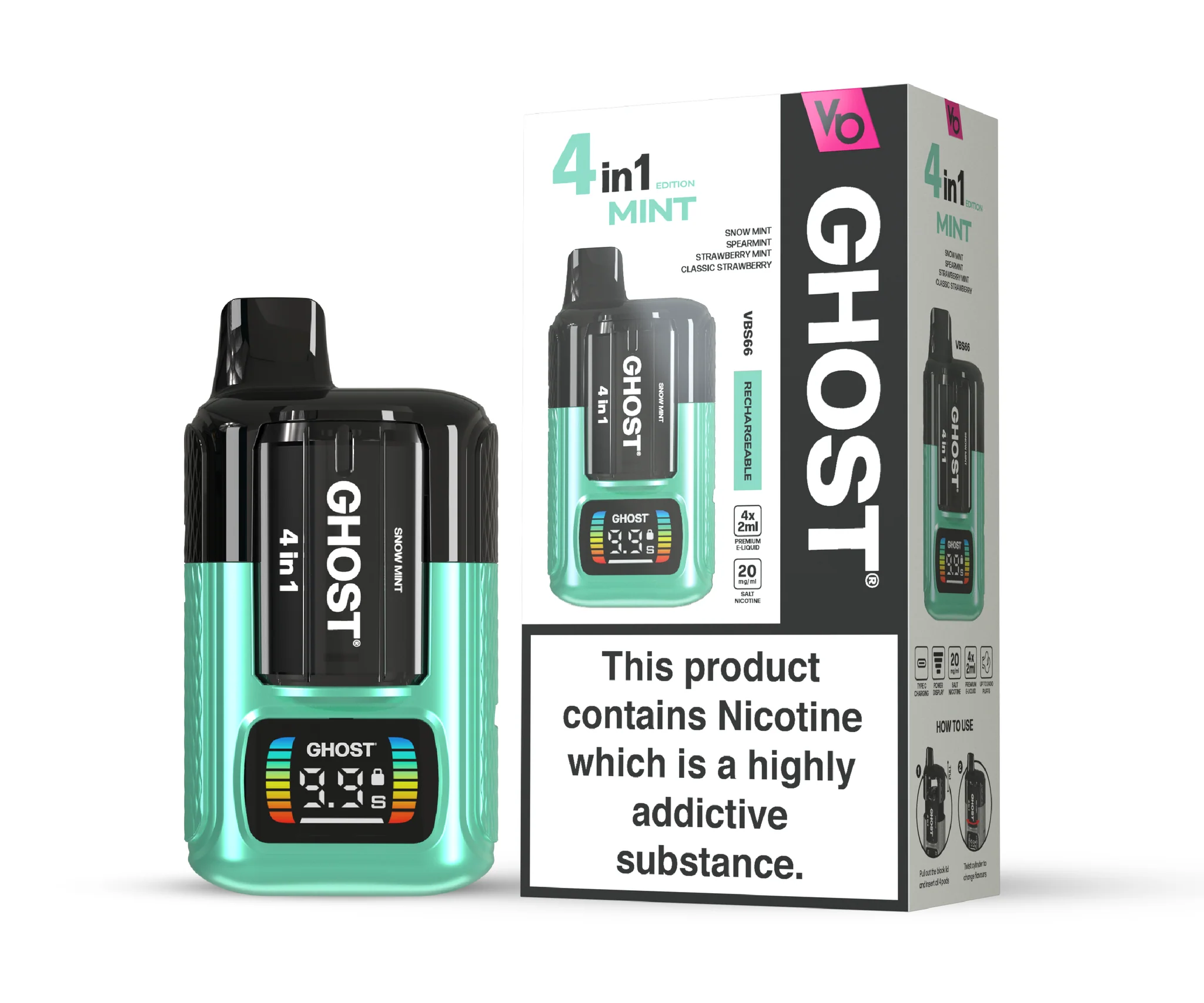 Ghost 4 in 1 Disposable Vape - Mint Edition(4 in 1)