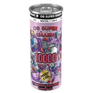 OG Super Smash 10000 Disposable Vapes - Strawberry Raspberry Cherry Ice