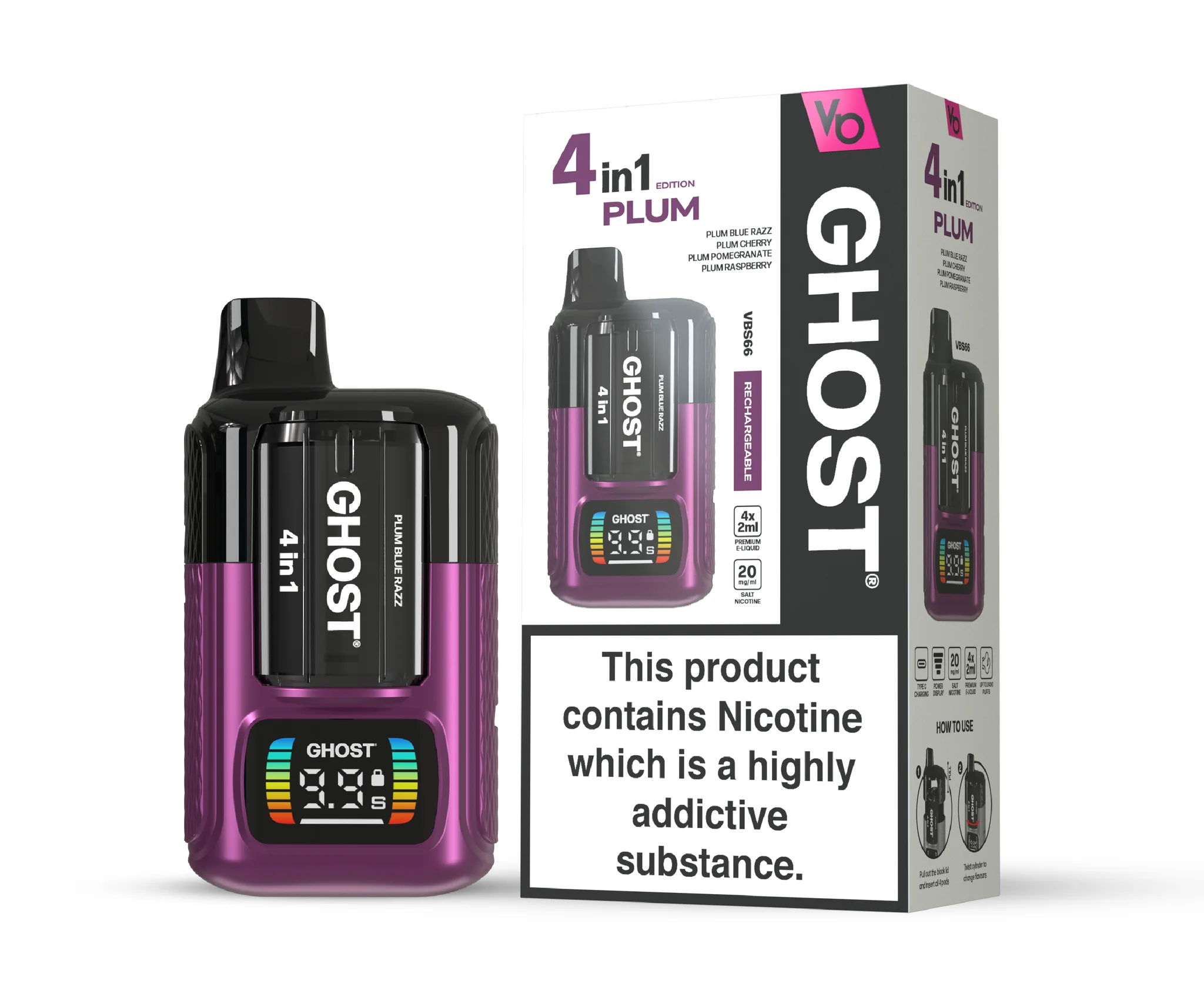 Plum Edition (4 in 1) Ghost 4 in 1 Disposable Vape 