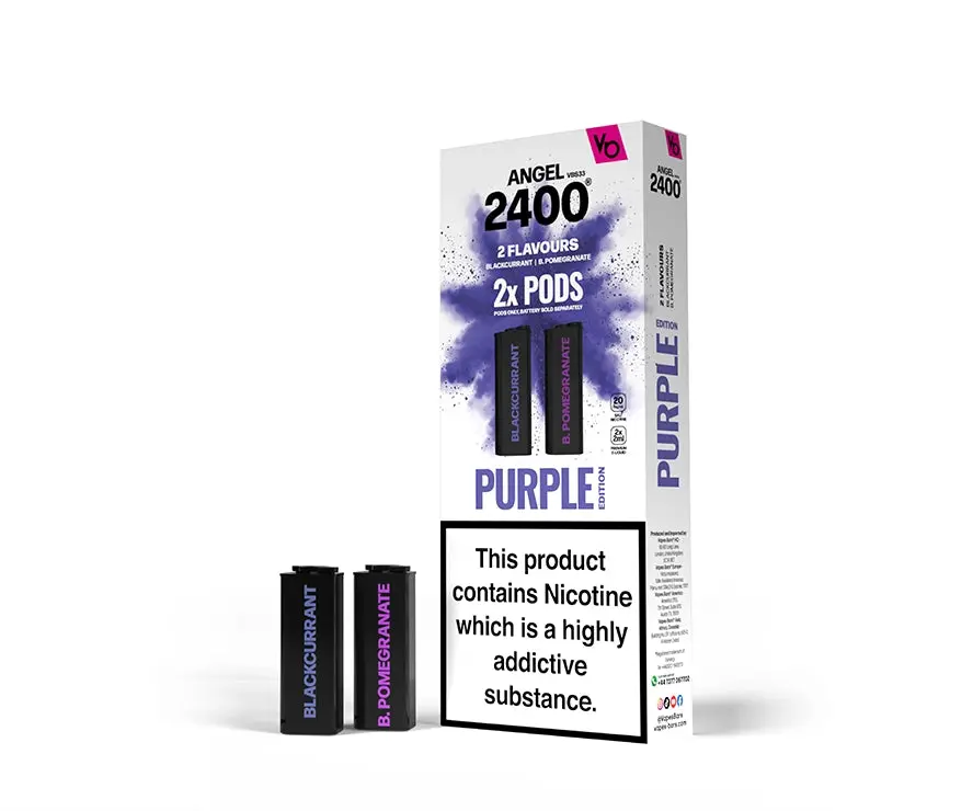 Vapes Bars Angel 2400 Disposable Prefilled Vape Pods | Purple Edition