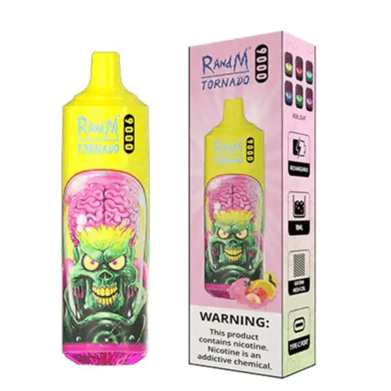 R and M Tornado 9000 Disposable Vape Peach Lemonade 