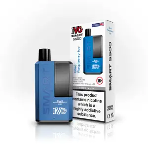  Blue Raspberry Ice IVG Smart 5500 Disposable Vape Kit 20mg