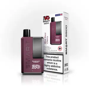 Blue Razz Cherry IVG Smart 5500 Disposable Vape Kit 20mg