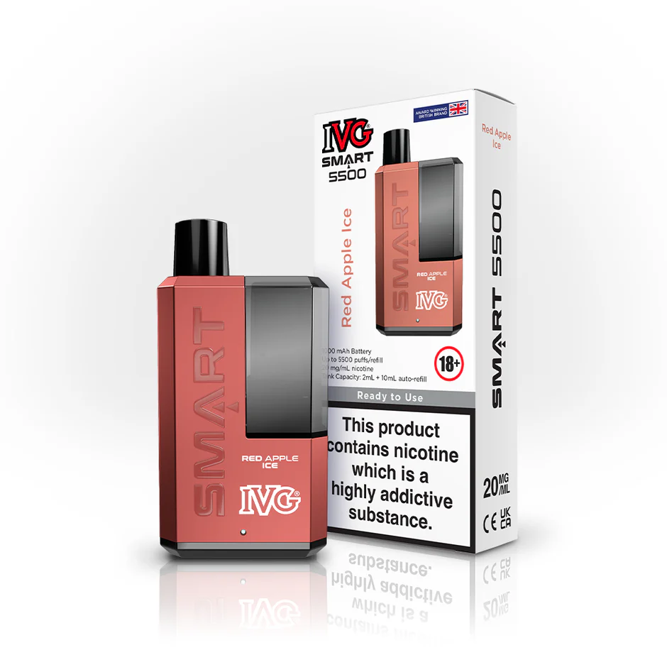 Red Apple Ice IVG Smart 5500 Disposable Vape Kit 20mg