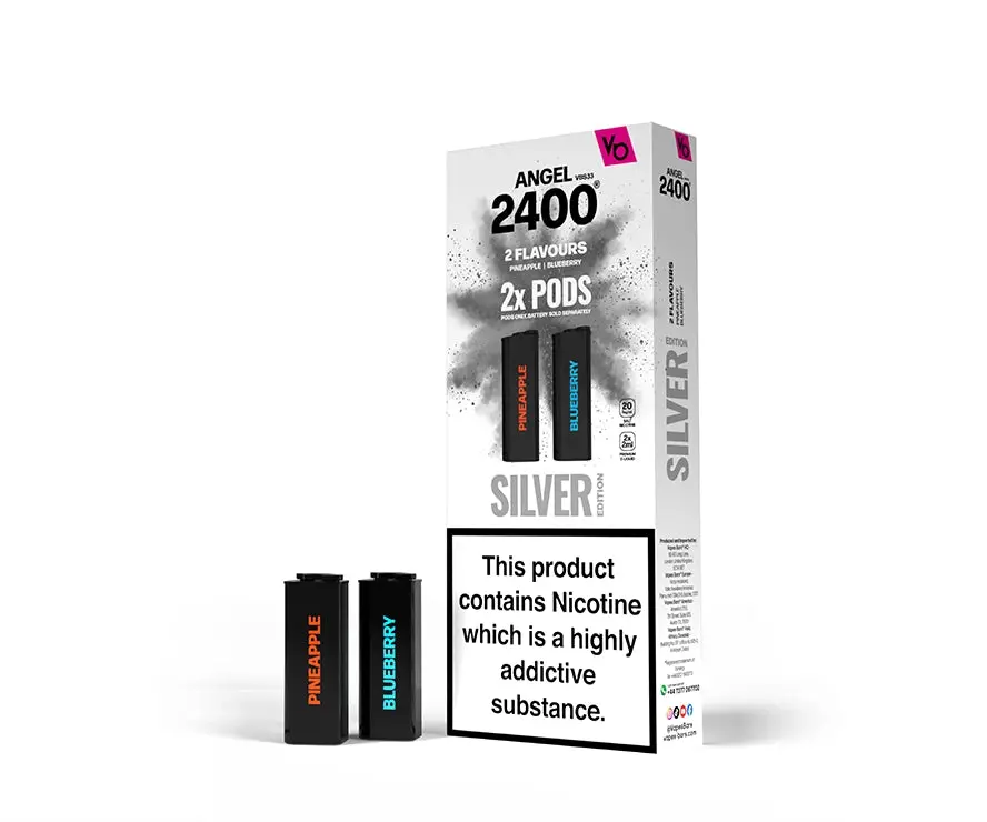 Vapes Bars Angel 2400 Disposable Prefilled Vape Pods | Silver Edition