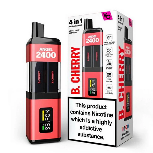 Angel 2400 Rechargeable Disposable Vape by Vapes Bars 20mg | B.Cherry