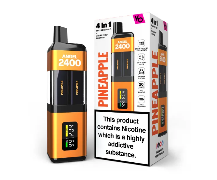 Angel 2400 Rechargeable Disposable Vape by Vapes Bars 20mg | Pineapple