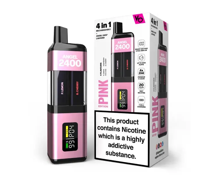 Angel 2400 Rechargeable Disposable Vape by Vapes Bars 20mg | Pink Edition