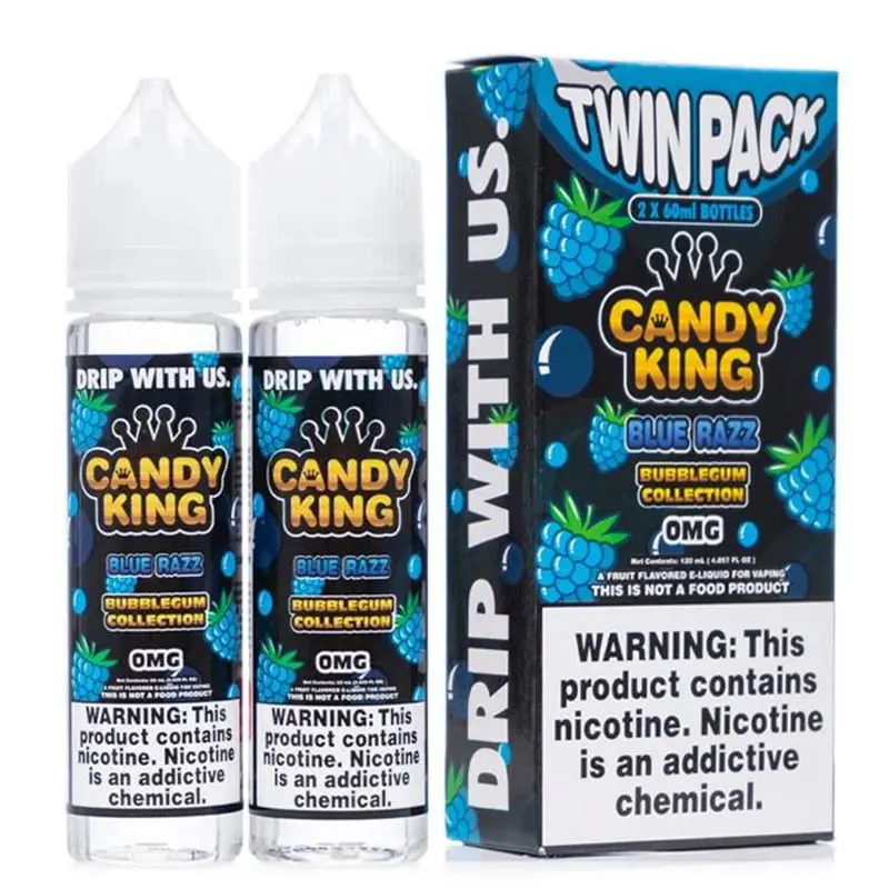 Blue Razz by Candy King Bubblegum Collection 100ml Shortfill E-liquids