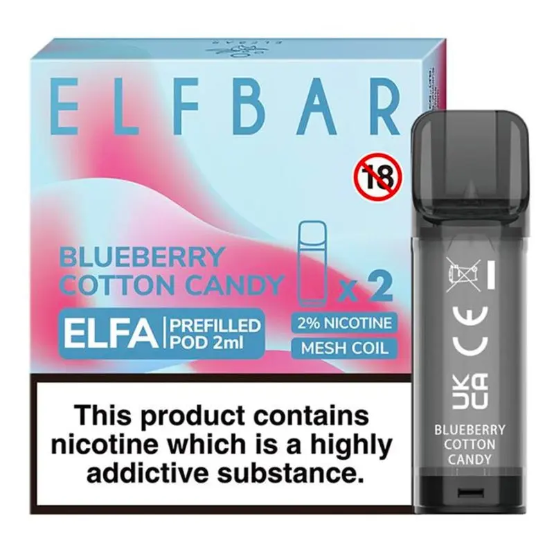 Blueberry Cotton Candy Elfa Pod By Elfbar 