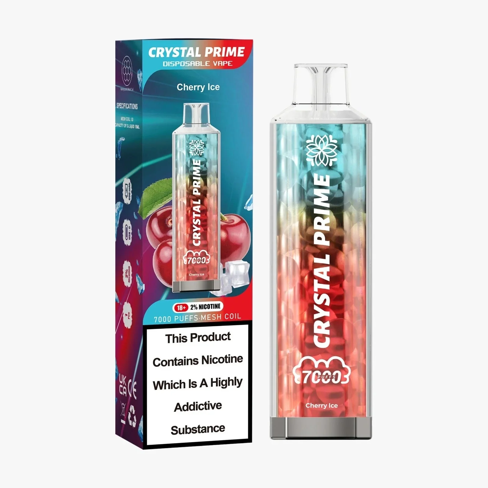 Cherry Ice by Crystal Prime 7000 Disposable Vape