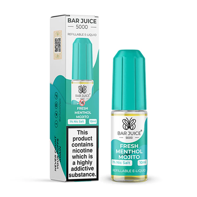 Fresh Menthol Mojito Nic Salt E-Liquid by Bar Juice 5000 Salts 10ml