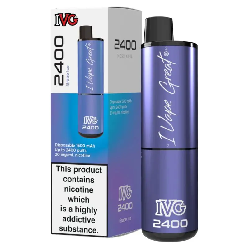 Grape Ice IVG Bar Crystal 2400 Disposable Vape