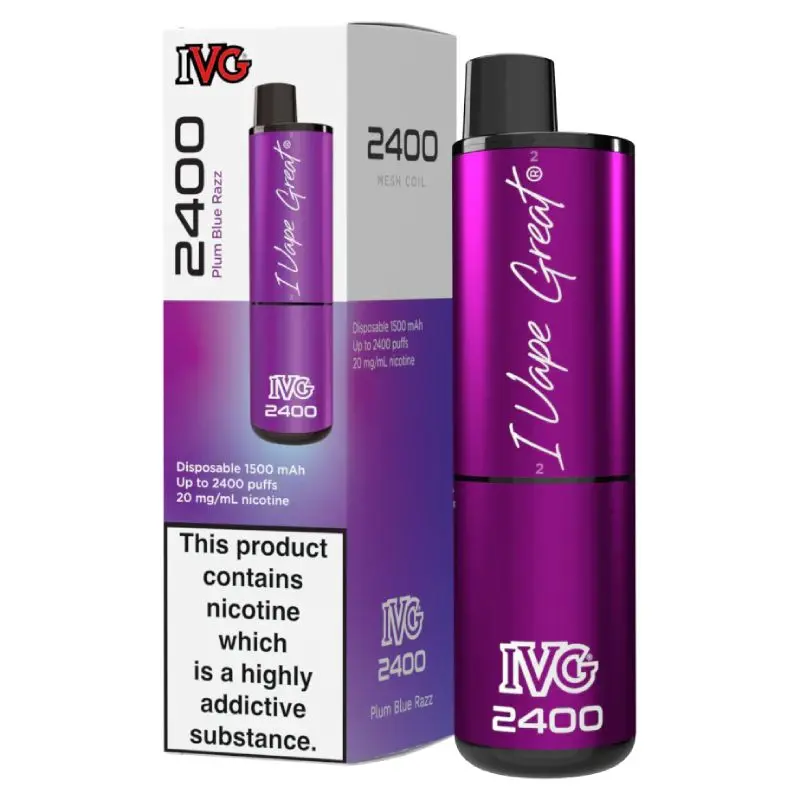 Plum Blue Razz IVG Bar Crystal 2400 Disposable Vape 