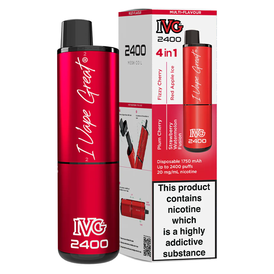 Red Edition (4 in 1) IVG Bar Crystal 2400 Disposable Vape