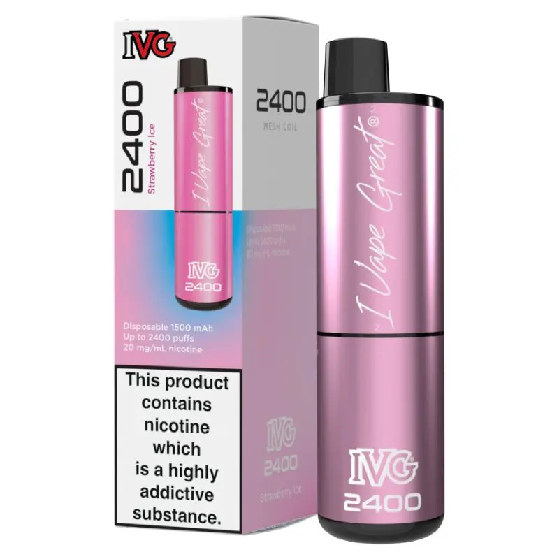 Strawberry Ice IVG Bar Crystal 2400 Disposable Vape 