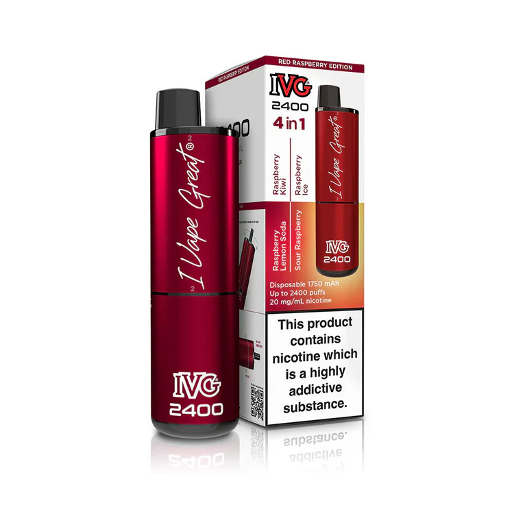 Red Raspberry Edition IVG Bar Crystal 2400 Disposable Vape