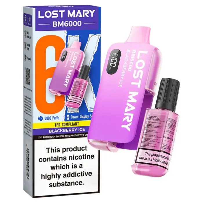 Blackberry Ice Lost Mary BM6000 Disposable Vape Kit 20mg