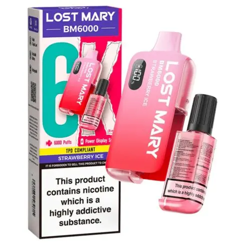 Strawberry Ice Lost Mary BM6000 Disposable Vape Kit 20mg