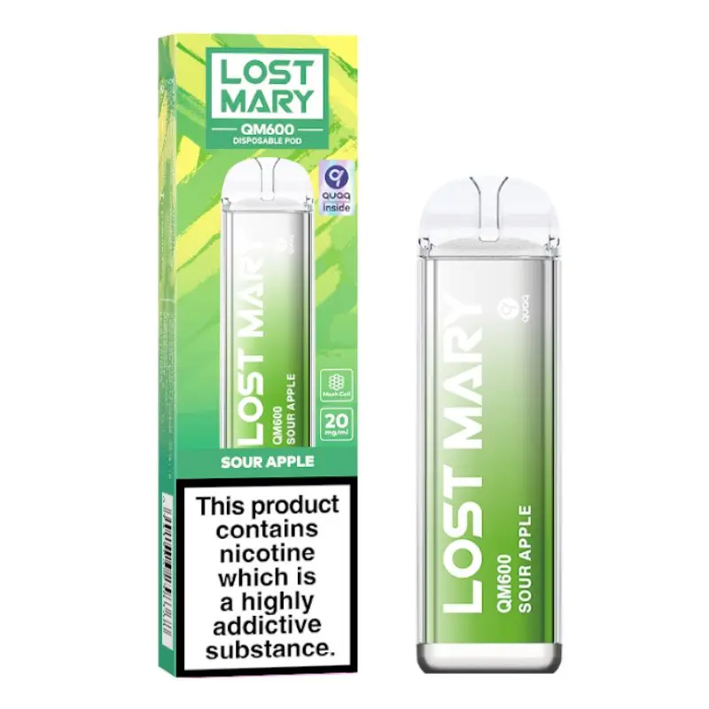 Sour Apple Lost Mary QM600 Disposable Vape 