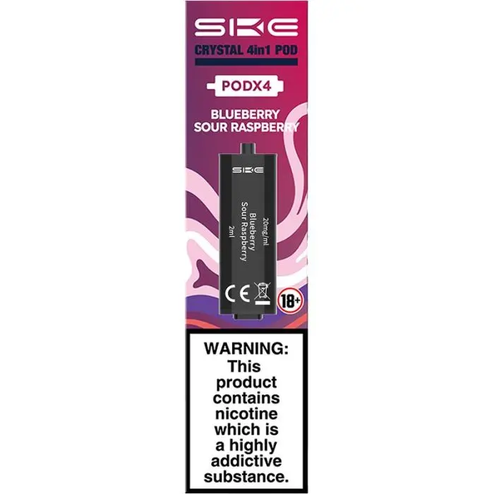 SKE Crystal 2400 4 in 1 Disposable Prefilled Pods | Blueberry Sour Raspberry