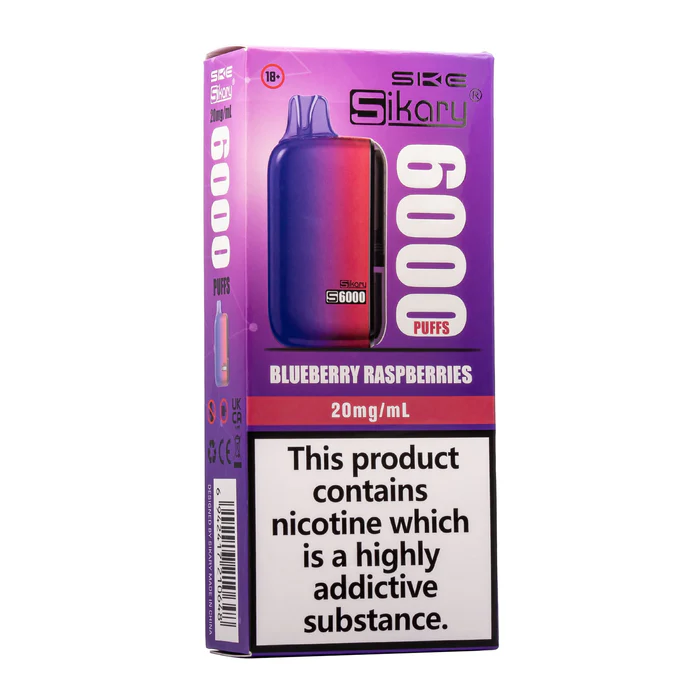 Blueberry Raspberries Sikary S6000 Disposable Vape Kit 